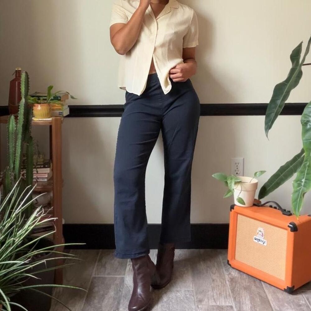Vintage ivory silk short sleeve blouse